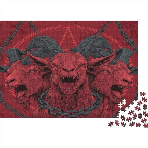 Ziege Gothic Death Metal Style 1000pcs (75x50cm) Puzzle, Lernspiel Impossible Herausforderungsspielzeug Für Erwachsene Teenager von kaiyun