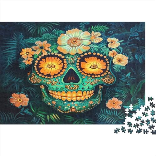 Zuckerschädel 1000pcs (75x50cm) Puzzles, Die Für Erwachsene Und Personen Ab 14 Jahren Geeignet Sind Bright Blumen von kaiyun