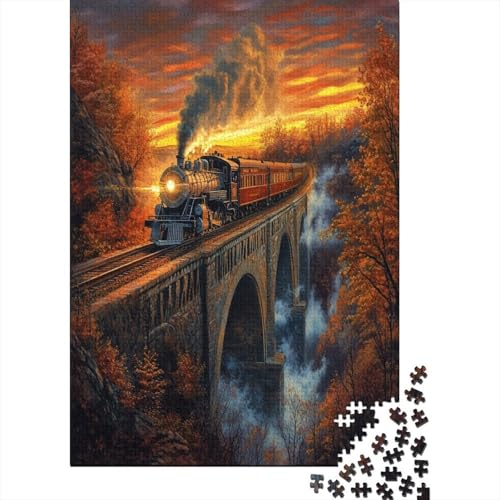 Zug Doppelbogenbrücke Puzzle 1000 Teile Für Erwachsene, Lernspiele, Heimdekoration38x26cm/1000pcs von kaiyun