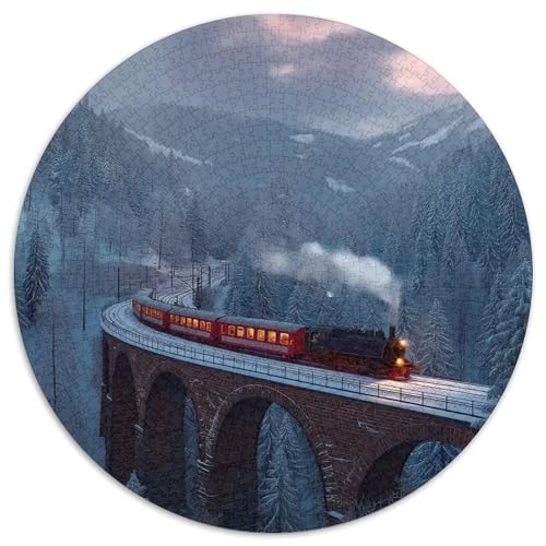 Zug auf Einer Schneebrücke, Winterwald 1000pcs (67.5x67.5cm) Puzzles, Die Für Erwachsene Und Personen Ab 14 Jahren Geeignet Sind von kaiyun