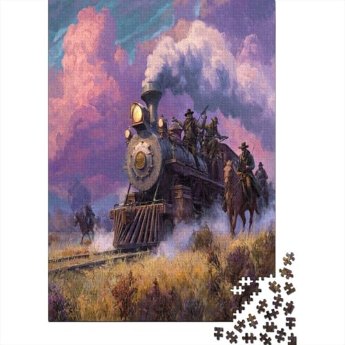 Zug im Westernstil Puzzle 1000 Teile Für Erwachsene, Lernspiele, Heimdekoration70x50cm/1000pcs von kaiyun