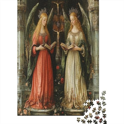 Zwei Göttinnen in der Kirche Ölgemälde1000 Teile: Unmögliches Puzzle Für Erwachsene, Spiele, Geschenke, Kinder, Herausforderungs38x26cm/1000pcs von kaiyun