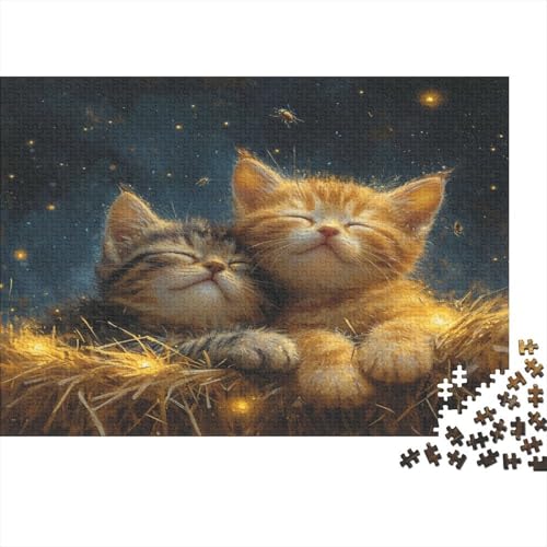 Zwei Kätzchen 1000pcs (75x50cm) Schwer Puzzle Lernspiel Impossible Zeichentrick Herausforderung Spielzeug Für Erwachsene Kinder von kaiyun