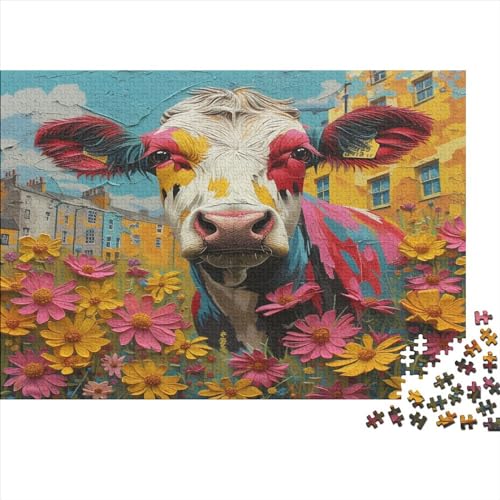 A Colourful Cow 1000 Teile Graffiti Animal Für Erwachsene Puzzles Family Challenging Games Lernspiel Home Decor Geburtstag Stress Relief Toy 1000pcs (75x50cm) von karMalucky