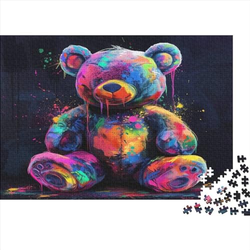 Graffiti Teddy Bear 1000 Teile Cool Style Puzzle Für Erwachsene Geburtstag Family Challenging Games Moderne Wohnkultur Lernspiel Stress Relief Toy 1000pcs (75x50cm) von karMalucky