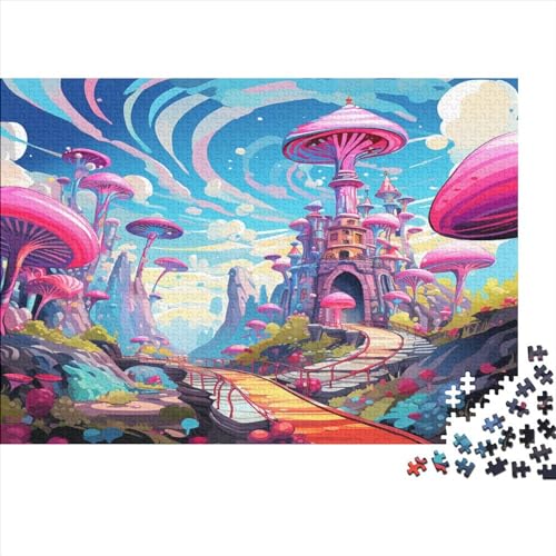 Wonderland 1000 Teile Mushroom House Puzzle Für Erwachsene Geburtstag Family Challenging Games Moderne Wohnkultur Lernspiel Stress Relief Toy 1000pcs (75x50cm) von karMalucky