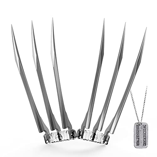 Karadrova Wolverine Krallen, ABS Kunststoff Krallen, Anti-Break X Mann Wolverine Krallen, Wolverine Krallen für Erwachsene mit Hundeanhänger, 1:1 Wolverine Spielzeug Krallen Requisiten für Halloween Karadrova Wolverine Krallen, ABS Kunststoff Krallen, Anti-Break X Mann Wolverine Krallen, Wolverine Krallen für Erwachsene mit Hundeanhänger, 1:1 Wolverine Spielzeug Krallen Requisiten für Halloween von karadrova