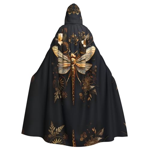kastiong Cosplay-Umhang für Erwachsene, 160 cm, Halloween, lang, Gold, exquisite Libelle, Hexe, Kapuzenmantel, Umhang, Outfit für Party kastiong Cosplay-Umhang für Erwachsene, 160 cm, Halloween, lang, Gold, exquisite Libelle, Hexe, Kapuzenmantel, Umhang, Outfit für Party von kastiong