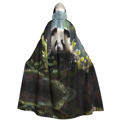kastiong Cosplay-Umhang für Erwachsene, 160 cm, Halloween, lang, Panda-Jungs im Wald, Hexe, Kapuzenmantel, Umhang, Outfit für Party von kastiong