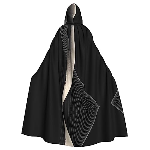 kastiong Cosplay-Umhang für Erwachsene, 160 cm, Halloween, lange abstrakte Kurven, Hexe, Kapuzenmantel, Umhang, Outfit für Party kastiong Cosplay-Umhang für Erwachsene, 160 cm, Halloween, lange abstrakte Kurven, Hexe, Kapuzenmantel, Umhang, Outfit für Party von kastiong