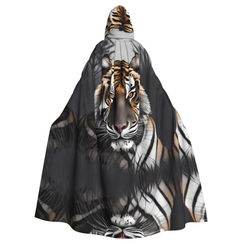 kastiong Cosplay-Umhang für Erwachsene, 160 cm, Halloween, langer Tiger im Ruhezustand, Hexe, Kapuzenmantel, Umhang für Party kastiong Cosplay-Umhang für Erwachsene, 160 cm, Halloween, langer Tiger im Ruhezustand, Hexe, Kapuzenmantel, Umhang für Party von kastiong