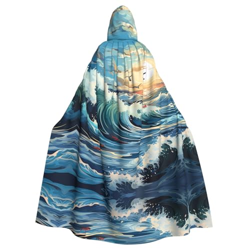 kastiong Cosplay-Umhang für Erwachsene, 160 cm, Kostüm, Halloween, Langwellen, Segelboot, Möwe, Hexe, Kapuzenmantel, Umhang, Outfit für Party von kastiong