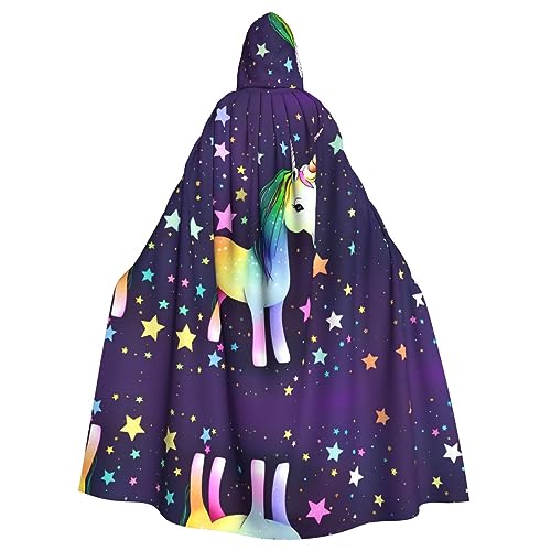 kastiong Cosplay-Umhang für Erwachsene, 160 cm, Kostüm, Halloween, lang, Ein-Pferd, Stern, Hexe, Kapuzenmantel, Umhang, Outfit für Party von kastiong