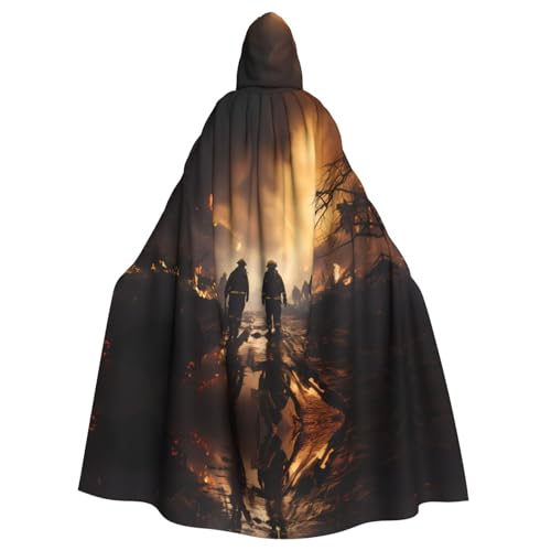 kastiong Cosplay-Umhang für Erwachsene, 160 cm, Kostüm, Halloween, lang, Feuerwehrmann, Hexe, Kapuzenmantel, Umhang für Party kastiong Cosplay-Umhang für Erwachsene, 160 cm, Kostüm, Halloween, lang, Feuerwehrmann, Hexe, Kapuzenmantel, Umhang für Party von kastiong