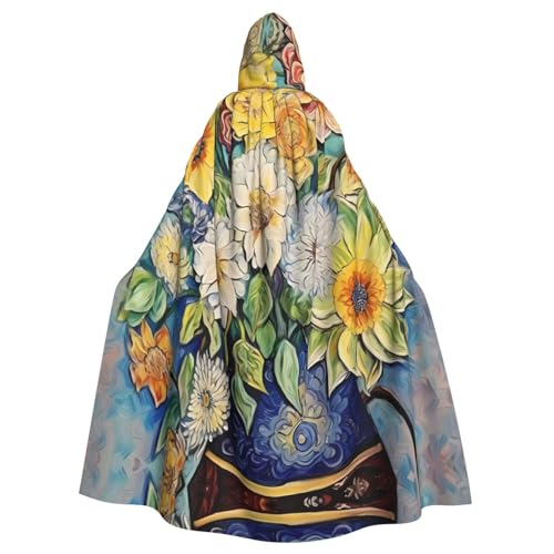 kastiong Cosplay-Umhang für Erwachsene, 160 cm, Kostüm, Halloween, lang, Öl auf Leinwand, Blumen, Hexe, Kapuzenmantel, Umhang, Outfit für Party kastiong Cosplay-Umhang für Erwachsene, 160 cm, Kostüm, Halloween, lang, Öl auf Leinwand, Blumen, Hexe, Kapuzenmantel, Umhang, Outfit für Party von kastiong