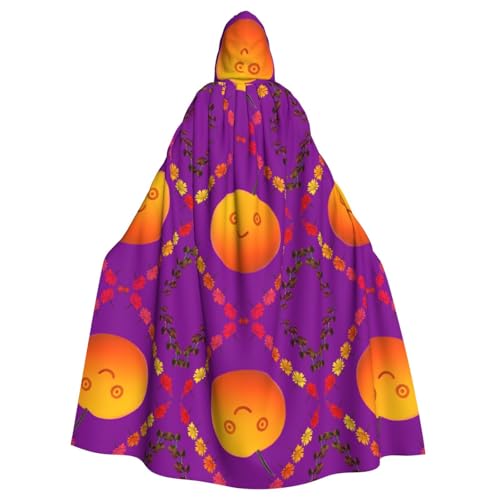 kastiong Cosplay-Umhang für Erwachsene, 160 cm, Kostüm, Halloween, lang, Smiley, Orange, Hexe, Kapuzenmantel, Umhang, Outfit für Party kastiong Cosplay-Umhang für Erwachsene, 160 cm, Kostüm, Halloween, lang, Smiley, Orange, Hexe, Kapuzenmantel, Umhang, Outfit für Party von kastiong