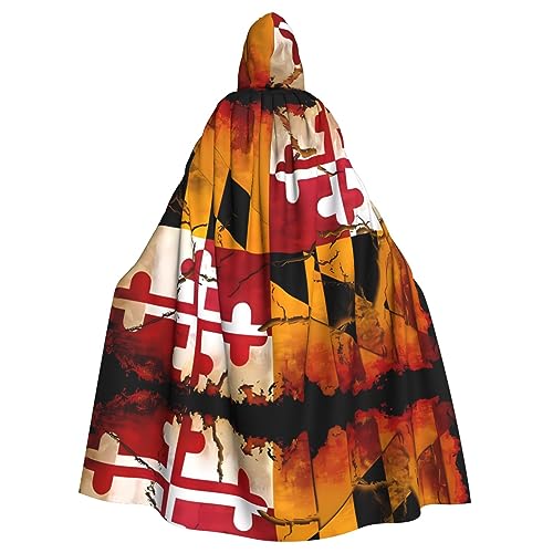kastiong Cosplay-Umhang für Erwachsene, 160 cm, Kostüm, Halloween, lang, Vintage-Stil, Maryland-Flagge, Hexe, Kapuzenmantel, Umhang, Outfit für Party kastiong Cosplay-Umhang für Erwachsene, 160 cm, Kostüm, Halloween, lang, Vintage-Stil, Maryland-Flagge, Hexe, Kapuzenmantel, Umhang, Outfit für Party von kastiong