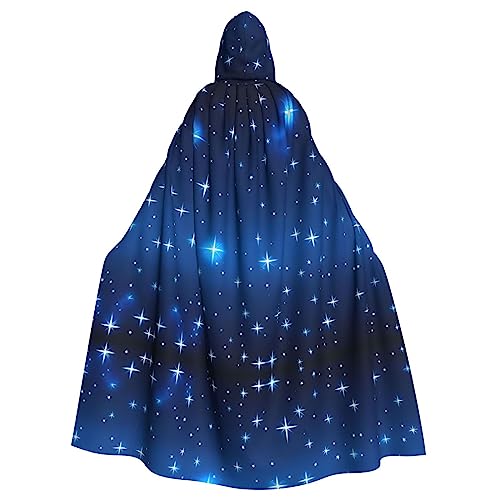 kastiong Cosplay-Umhang für Erwachsene, 160 cm, Kostüm, Halloween, lang, blaues Sternmuster, Hexe, Kapuzenmantel, Umhang, Outfit für Party kastiong Cosplay-Umhang für Erwachsene, 160 cm, Kostüm, Halloween, lang, blaues Sternmuster, Hexe, Kapuzenmantel, Umhang, Outfit für Party von kastiong