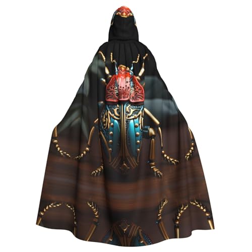 kastiong Cosplay-Umhang für Erwachsene, 160 cm, Kostüm, Halloween, lang, bunt, Käfer, Hexe, Kapuzenmantel, Umhang, Outfit für Party kastiong Cosplay-Umhang für Erwachsene, 160 cm, Kostüm, Halloween, lang, bunt, Käfer, Hexe, Kapuzenmantel, Umhang, Outfit für Party von kastiong