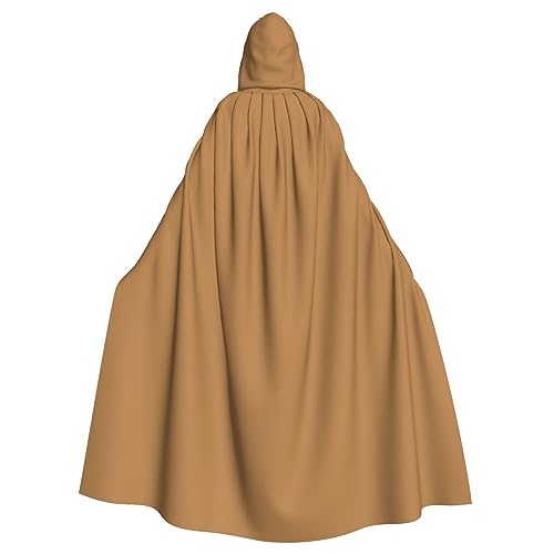 kastiong Cosplay-Umhang für Erwachsene, 160 cm, Kostüm, Halloween, lang, einfarbig, braun, Hexe, Kapuzenmantel, Umhang, Outfit für Party kastiong Cosplay-Umhang für Erwachsene, 160 cm, Kostüm, Halloween, lang, einfarbig, braun, Hexe, Kapuzenmantel, Umhang, Outfit für Party von kastiong