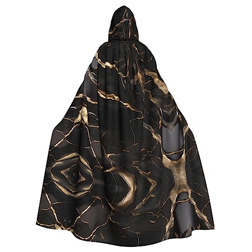 kastiong Cosplay-Umhang für Erwachsene, 160 cm, Kostüm, Halloween, lang, schwarz, gold, Marmor, Hexe, Kapuzenmantel, Umhang, Outfit für Party kastiong Cosplay-Umhang für Erwachsene, 160 cm, Kostüm, Halloween, lang, schwarz, gold, Marmor, Hexe, Kapuzenmantel, Umhang, Outfit für Party von kastiong