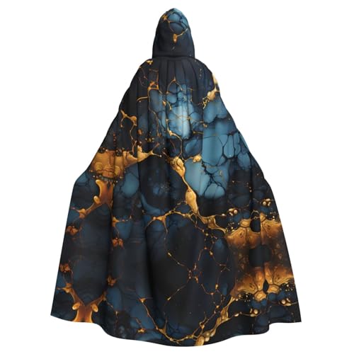 kastiong Cosplay-Umhang für Erwachsene, 160 cm, Kostüm, Halloween, lang, schwarz, gold, marmoriert, Hexe, mit Kapuze, Umhang, Outfit für Party kastiong Cosplay-Umhang für Erwachsene, 160 cm, Kostüm, Halloween, lang, schwarz, gold, marmoriert, Hexe, mit Kapuze, Umhang, Outfit für Party von kastiong