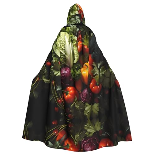 kastiong Cosplay-Umhang für Erwachsene, 160 cm, Kostüm, Halloween, lang, viel frisches Gemüse, Hexe, Kapuzenmantel, Umhang, Outfit für Party kastiong Cosplay-Umhang für Erwachsene, 160 cm, Kostüm, Halloween, lang, viel frisches Gemüse, Hexe, Kapuzenmantel, Umhang, Outfit für Party von kastiong