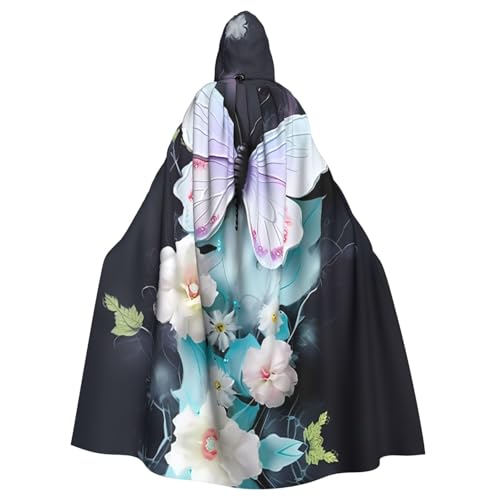 kastiong Cosplay-Umhang für Erwachsene, 160 cm, Kostüm, Halloween, lang, weiß, Schmetterling, Hexe, mit Kapuze, Umhang, Outfit für Party kastiong Cosplay-Umhang für Erwachsene, 160 cm, Kostüm, Halloween, lang, weiß, Schmetterling, Hexe, mit Kapuze, Umhang, Outfit für Party von kastiong