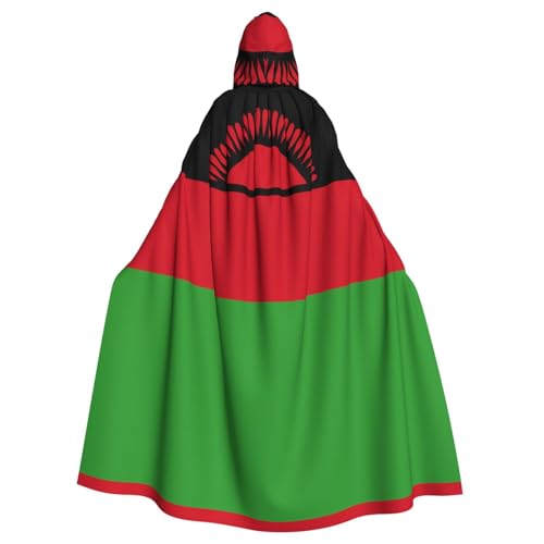 kastiong Cosplay-Umhang für Erwachsene, 160 cm, Kostüm, Halloween, lange Flagge von Malawi, Hexe, Kapuzenmantel, Umhang, Outfit für Party kastiong Cosplay-Umhang für Erwachsene, 160 cm, Kostüm, Halloween, lange Flagge von Malawi, Hexe, Kapuzenmantel, Umhang, Outfit für Party von kastiong