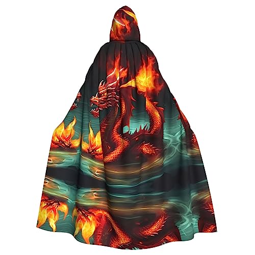 kastiong Cosplay-Umhang für Erwachsene, 160 cm, Kostüm, Halloween, langer Drachenkönig im Feuer, Hexe, Kapuzenmantel, Umhang, Outfit für Party kastiong Cosplay-Umhang für Erwachsene, 160 cm, Kostüm, Halloween, langer Drachenkönig im Feuer, Hexe, Kapuzenmantel, Umhang, Outfit für Party von kastiong