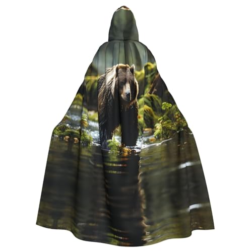 kastiong Cosplay-Umhang für Erwachsene, 160 cm, Kostüm, Halloween, langer brauner Bär, Hexe, Kapuzenmantel, Umhang, Outfit für Party kastiong Cosplay-Umhang für Erwachsene, 160 cm, Kostüm, Halloween, langer brauner Bär, Hexe, Kapuzenmantel, Umhang, Outfit für Party von kastiong