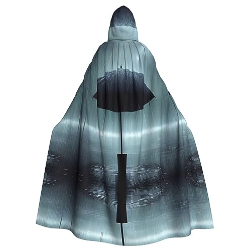 kastiong Cosplay-Umhang für Erwachsene, 160 cm, Kostüm, Halloween, langer schwarzer Regenschirm im Regen, Hexe, Kapuzenmantel, Umhang, Outfit für Party kastiong Cosplay-Umhang für Erwachsene, 160 cm, Kostüm, Halloween, langer schwarzer Regenschirm im Regen, Hexe, Kapuzenmantel, Umhang, Outfit für Party von kastiong