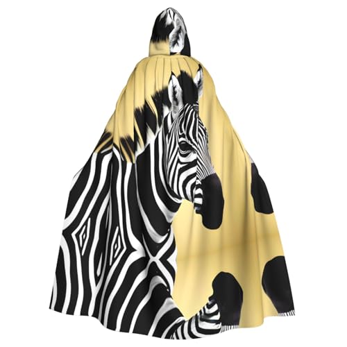 kastiong Cosplay-Umhang für Erwachsene, 160 cm, lang, schwarz-weiß, Zebra, Hexe, Kapuzenmantel, Umhang, Outfit für Party kastiong Cosplay-Umhang für Erwachsene, 160 cm, lang, schwarz-weiß, Zebra, Hexe, Kapuzenmantel, Umhang, Outfit für Party von kastiong