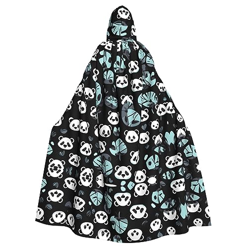 kastiong Cosplay-Umhang für Erwachsene, 160 cm, langes schwarz-weißes Panda-Gesicht, Hexe, Kapuzenmantel, Umhang, Outfit für Party kastiong Cosplay-Umhang für Erwachsene, 160 cm, langes schwarz-weißes Panda-Gesicht, Hexe, Kapuzenmantel, Umhang, Outfit für Party von kastiong