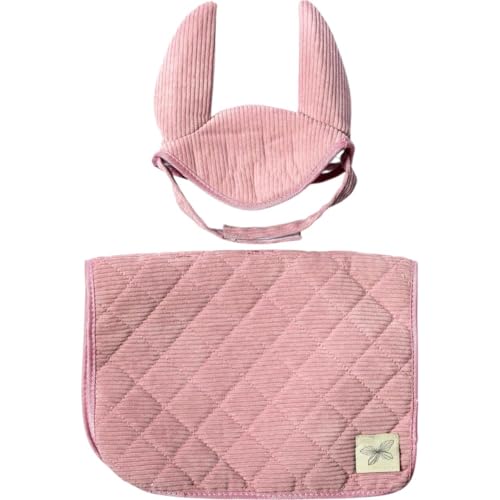 kavalio byAstrup Schabracke und Fliegenhaube Corduroy - Hobby Horse Accessories (Rose) von kavalio