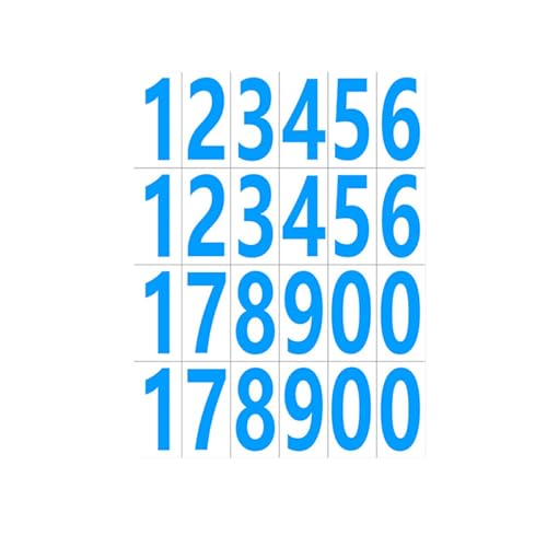 kawehiop 20 Stück/Set wasserdichte und ölbeständige Selbstklebende Nummernaufkleber, einfach anzubringende und langlebige Selbstklebende Buchstabenaufkleber, Blaue Zahlen von kawehiop