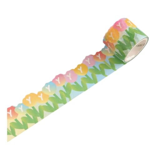 kawehiop Abnehmbares Washi Tape Set, einfach anzubringen und für dekorative Bastel und DIY Projekte, Regenbogen Blumen Straßen Wolken Aufkleberpapier, Tulpen von kawehiop