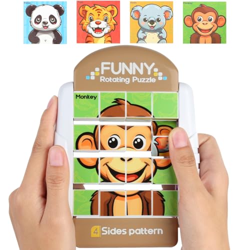 Kayqbonke 16 Teile 3D Drehbares Puzzle, 3 4 5 6 Jahre Geduldspiele für Kinder, Beschäftigung für Kinder im Flugzeug, 4 Iin 1 Tier-Motive Puzzle, Kleine Geschenke für Jungen Mädchen Schüler Kayqbonke 16 Teile 3D Drehbares Puzzle, 3 4 5 6 Jahre Geduldspiele für Kinder, Beschäftigung für Kinder im Flugzeug, 4 Iin 1 Tier-Motive Puzzle, Kleine Geschenke für Jungen Mädchen Schüler von kayqbonke