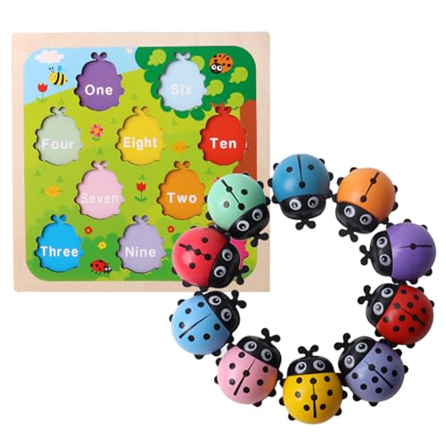 1-10 Nummer Ladybug -Puzzlespielzeug - Holzkäfer -Zählspielzeug, Nummer Kognition Und Passendes Spiel, Passende Vorschule Mathematik -Brettspiele Für Kinder 1-10 Nummer Ladybug -Puzzlespielzeug - Holzkäfer -Zählspielzeug, Nummer Kognition Und Passendes Spiel, Passende Vorschule Mathematik -Brettspiele Für Kinder von kdkskss