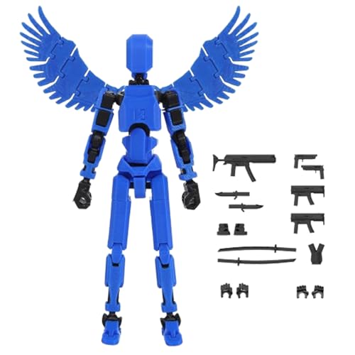 Action-Figuren Mit 2 Flügeln, 3D Modellpuppen Mit Variabler Position, Lernspielzeug Zum Zusammenbauen, Geeignet Als Geburtstagsgeschenk Und Als Sammlerstück Für Den Schreibtisch (Blau) von kdkskss