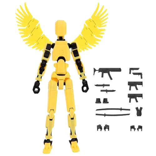 Action-Figuren Mit 2 Flügeln, 3D Modellpuppen Mit Variabler Position, Lernspielzeug Zum Zusammenbauen, Geeignet Als Geburtstagsgeschenk Und Als Sammlerstück Für Den Schreibtisch (Gelb) von kdkskss