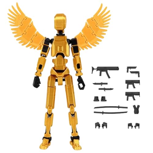 Action-Figuren Mit 2 Flügeln, 3D Modellpuppen Mit Variabler Position, Lernspielzeug Zum Zusammenbauen, Geeignet Als Geburtstagsgeschenk Und Als Sammlerstück Für Den Schreibtisch (Gold) von kdkskss