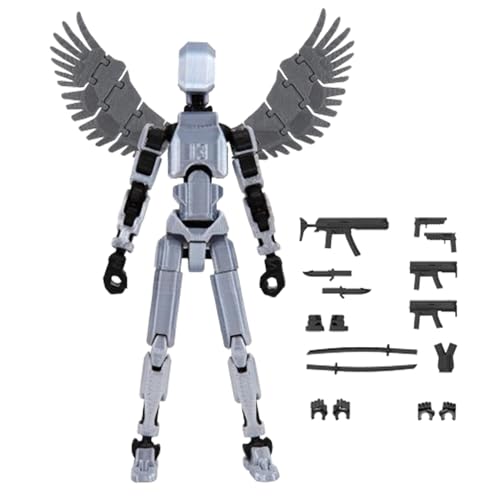 Action-Figuren Mit 2 Flügeln, 3D Modellpuppen Mit Variabler Position, Lernspielzeug Zum Zusammenbauen, Geeignet Als Geburtstagsgeschenk Und Als Sammlerstück Für Den Schreibtisch (Grau) von kdkskss