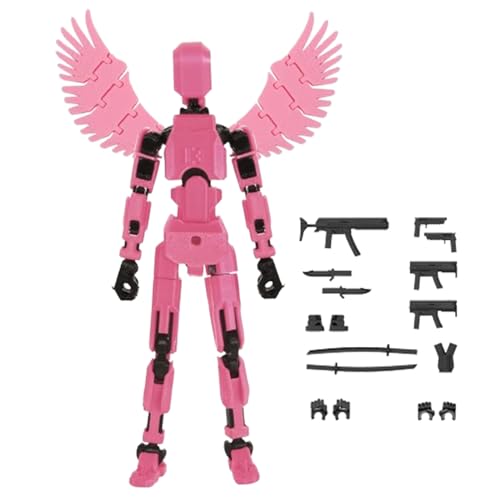 Action-Figuren Mit 2 Flügeln, 3D Modellpuppen Mit Variabler Position, Lernspielzeug Zum Zusammenbauen, Geeignet Als Geburtstagsgeschenk Und Als Sammlerstück Für Den Schreibtisch (Rosa) von kdkskss