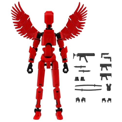 Action-Figuren Mit 2 Flügeln, 3D Modellpuppen Mit Variabler Position, Lernspielzeug Zum Zusammenbauen, Geeignet Als Geburtstagsgeschenk Und Als Sammlerstück Für Den Schreibtisch (Rot) von kdkskss