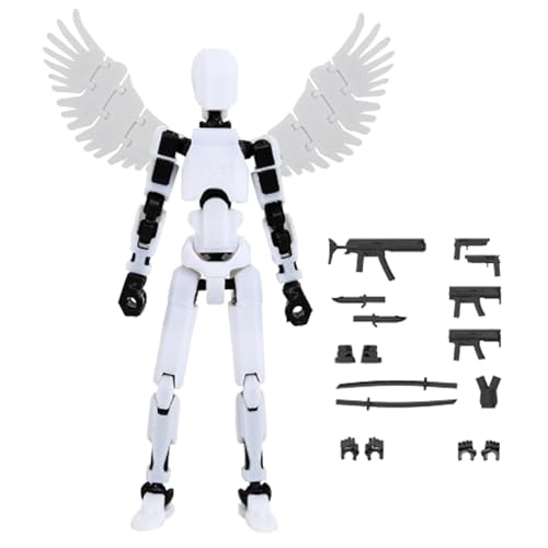 Action-Figuren Mit 2 Flügeln, 3D Modellpuppen Mit Variabler Position, Lernspielzeug Zum Zusammenbauen, Geeignet Als Geburtstagsgeschenk Und Als Sammlerstück Für Den Schreibtisch (Weiß) von kdkskss