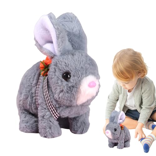 KDKSSS Hopping Rabbit Interaktives Kaninchen Spielzeug, Sprechender Hasens, Hasens Kuscheltiere Klein, Klingen Springendem Zucken Und Schütteln Von Ohren von kdkskss