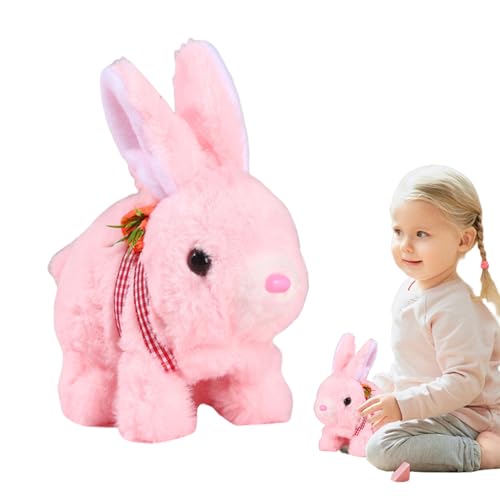 KDKSSS Hopping Rabbit Interaktives Kaninchen Spielzeug, Sprechender Hasens, Hasens Kuscheltiere Klein, Klingen Springendem Zucken Und Schütteln Von Ohren von kdkskss