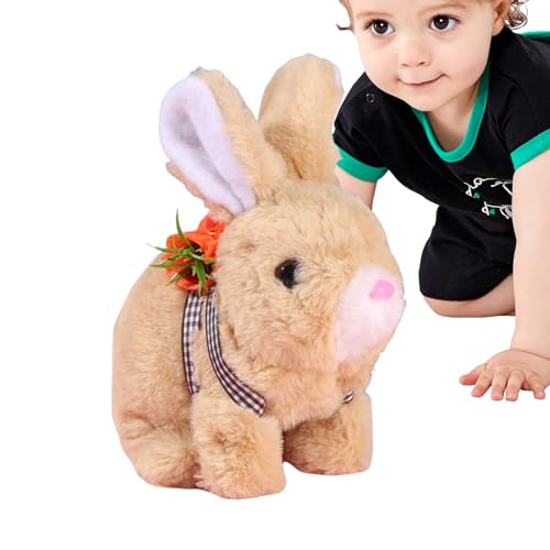 KDKSSS Hopping Rabbit Interaktives Kaninchen Spielzeug, Sprechender Hasens, Hasens Kuscheltiere Klein, Klingen Springendem Zucken Und Schütteln Von Ohren von kdkskss