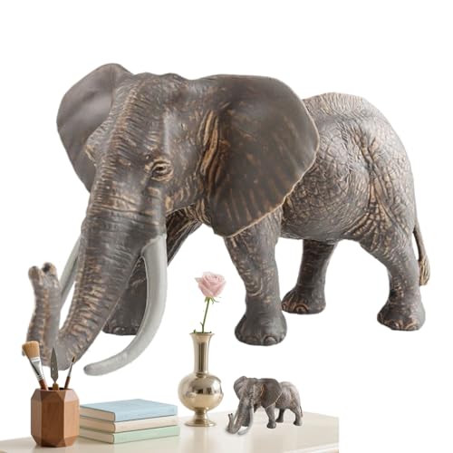 kdkskss Elefanten Statue | Asiatischer Elefant Spielzeugfigur,Frühkindliches Lernspielzeug Robuste Tierfigur Für Schlafzimmer Wohnzimmer Arbeitszimmer Esszimmer von kdkskss